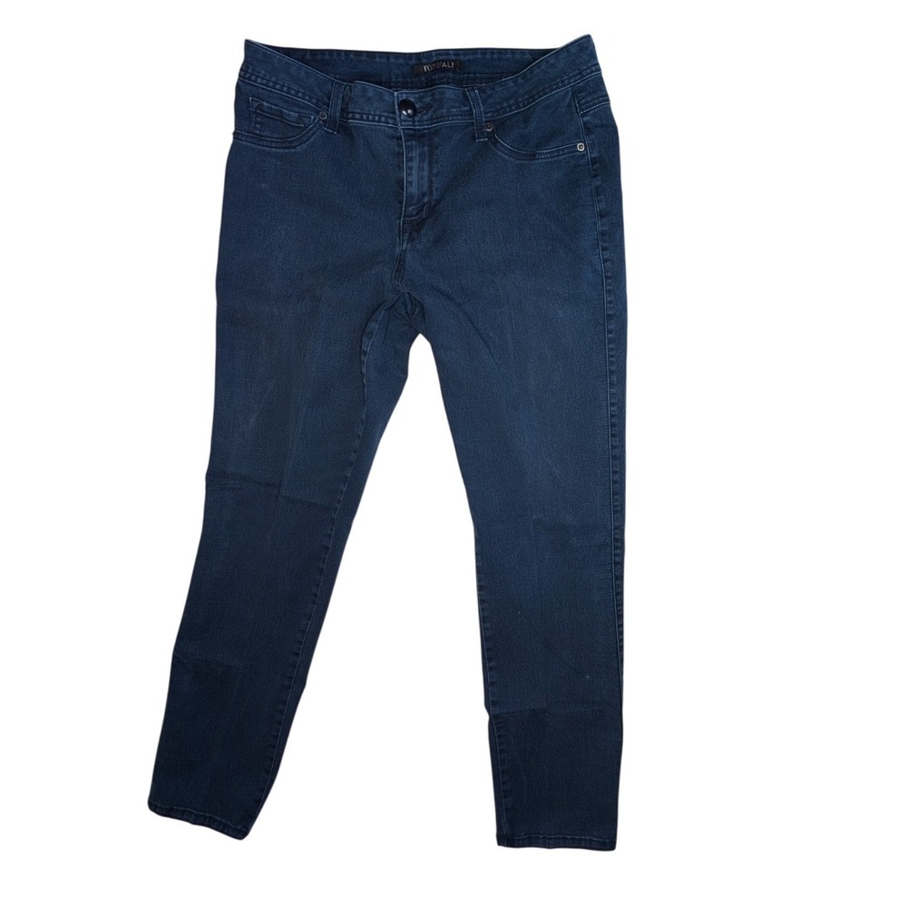 Roz & Ali Womens Blue Denim Jeans Size 12 Stretch Cotton‎ Blend